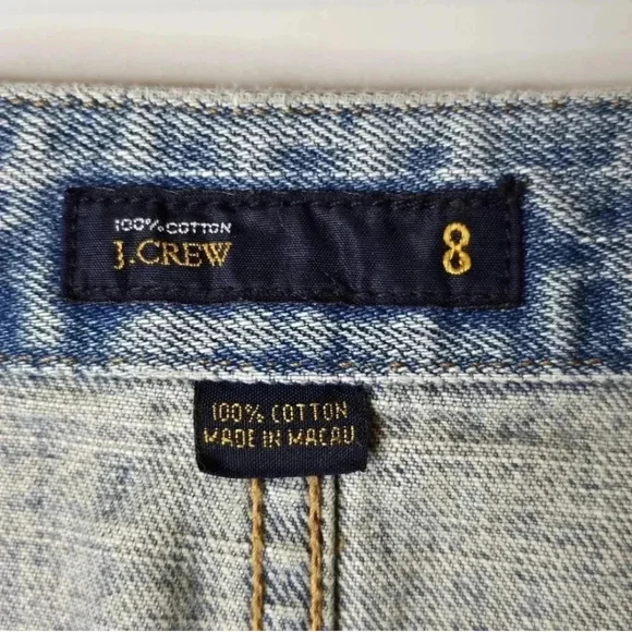 J.Crew Button Fly Denim Mini Skirt Light Wash 90s Y2K Size 8 Spring Summer Fall - Picture 8 of 9